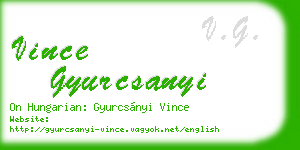 vince gyurcsanyi business card